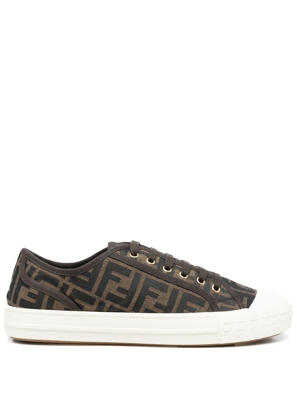 FENDI JACQUARD-LOGO LOW-TOP SNEAKERS 