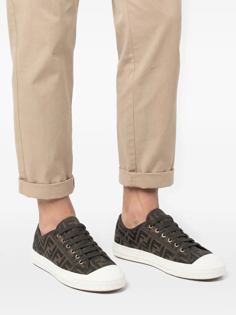  Fendi Sneakers Mit Jacquard Logo   Braun 