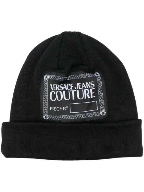 logo-patch wool-blend beanie