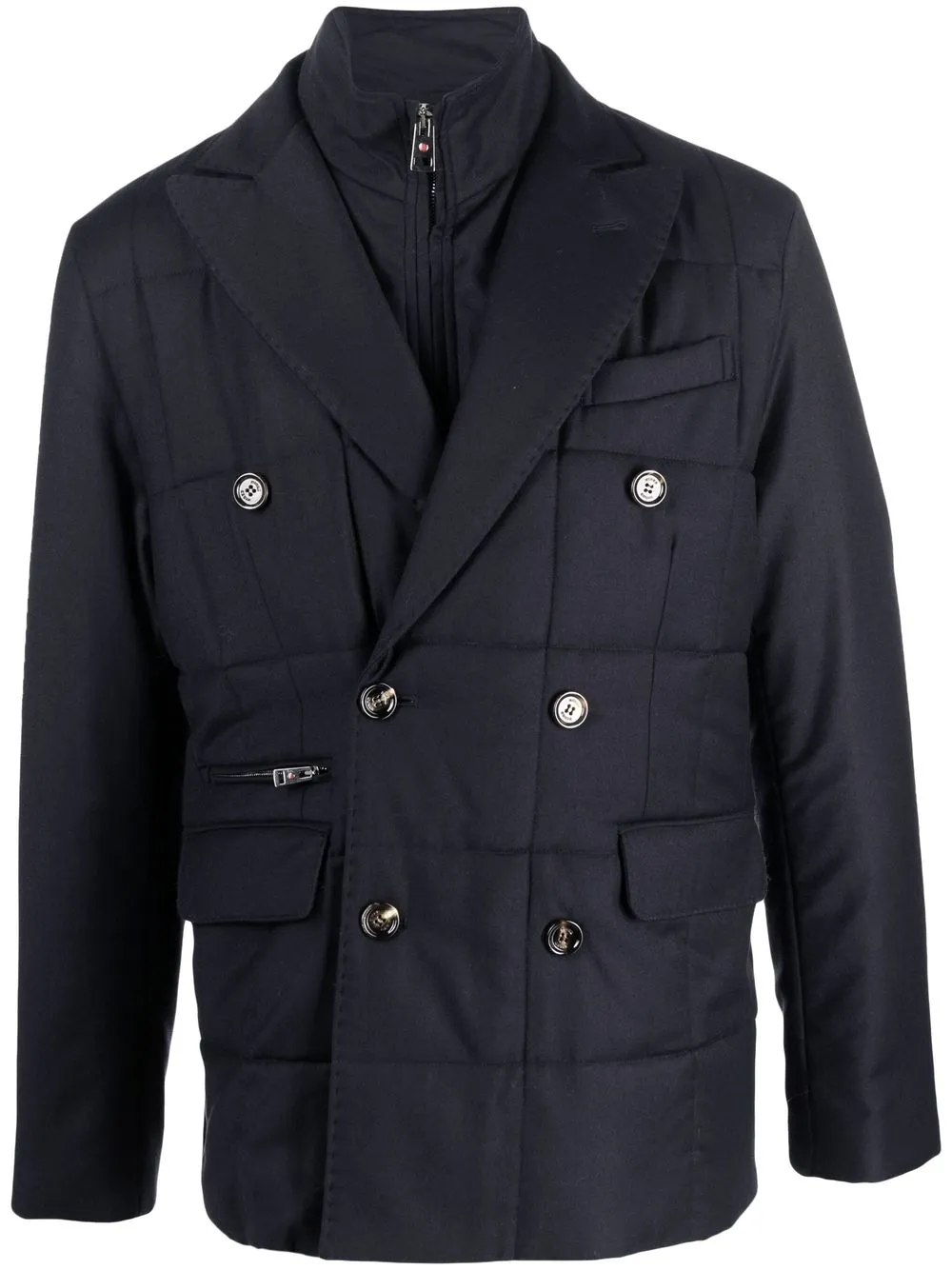 

Kired quilted-design double-breasted jacket - Blue