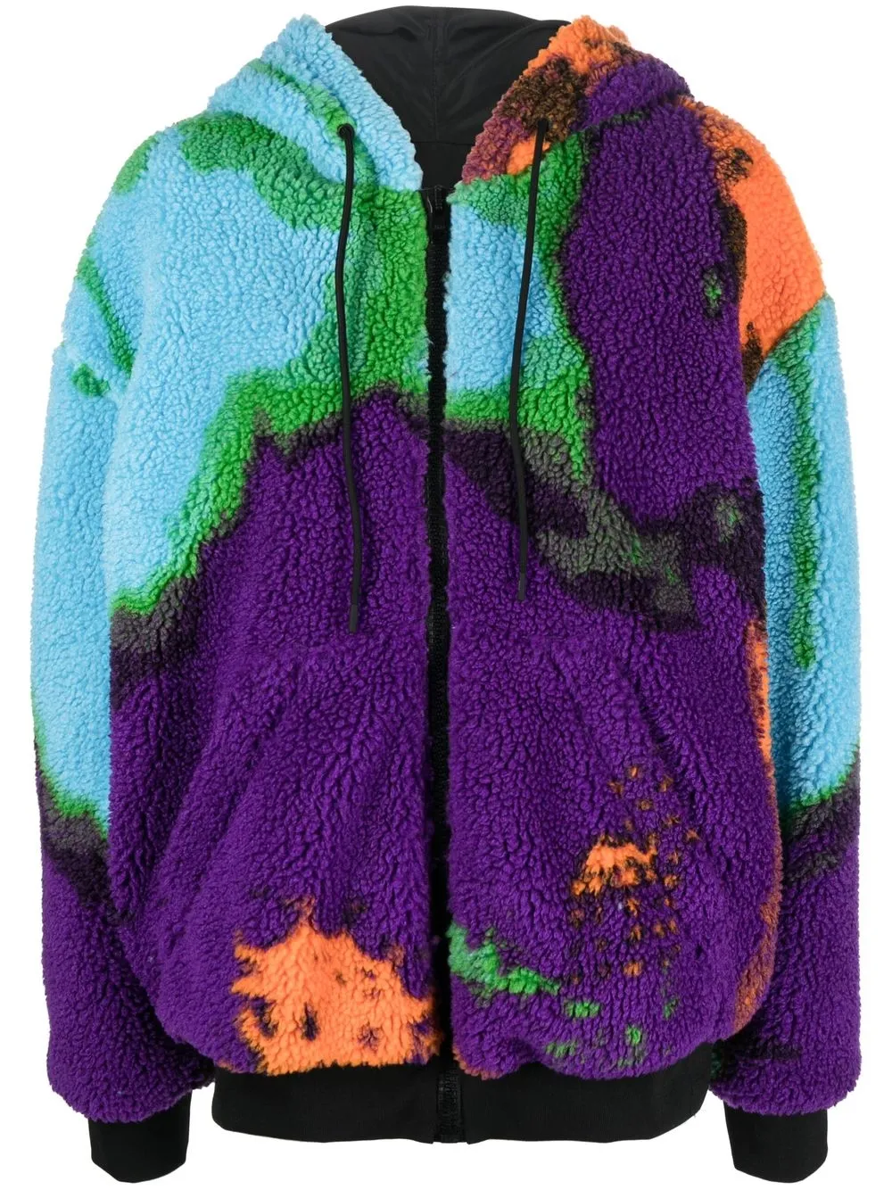 

MSGM abstract-print fleece jacket - Purple