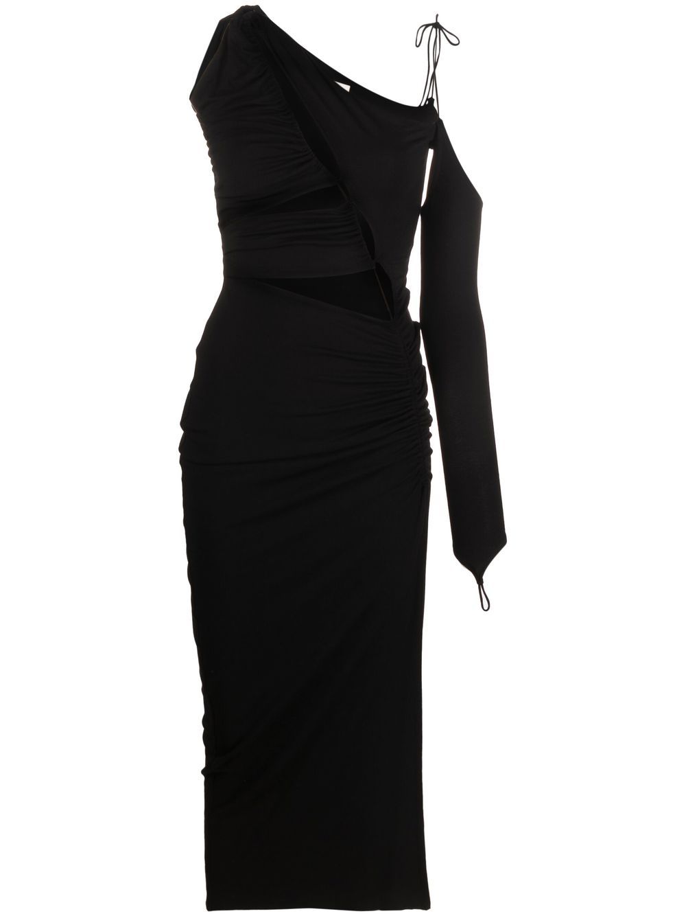 MANURI Giuly 2.3 detachable-sleeve midi dress – Black