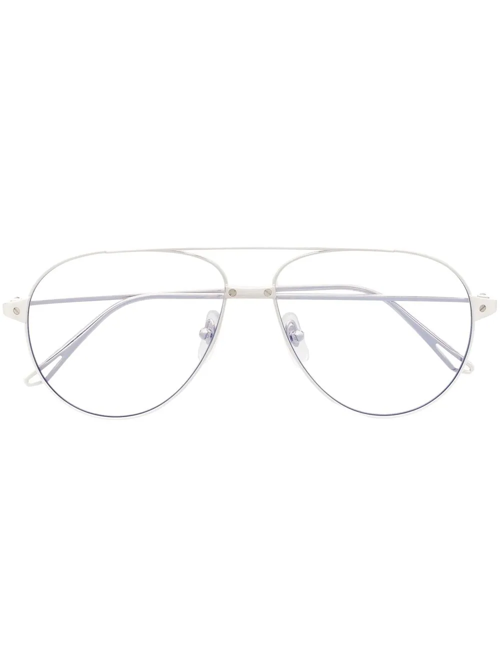 

Cartier Eyewear lentes con armazón estilo piloto - Plateado