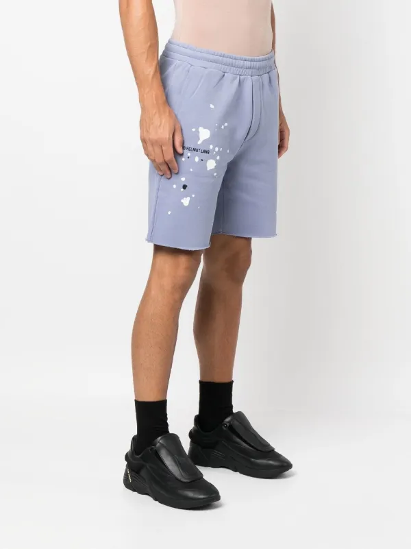 Helmut Lang embroidered-logo Track Shorts | Blue | FARFETCH