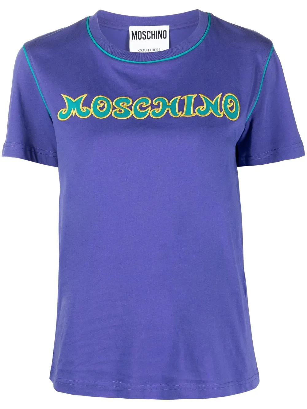 

Moschino logo-embroidered short-sleeve T-shirt - Purple