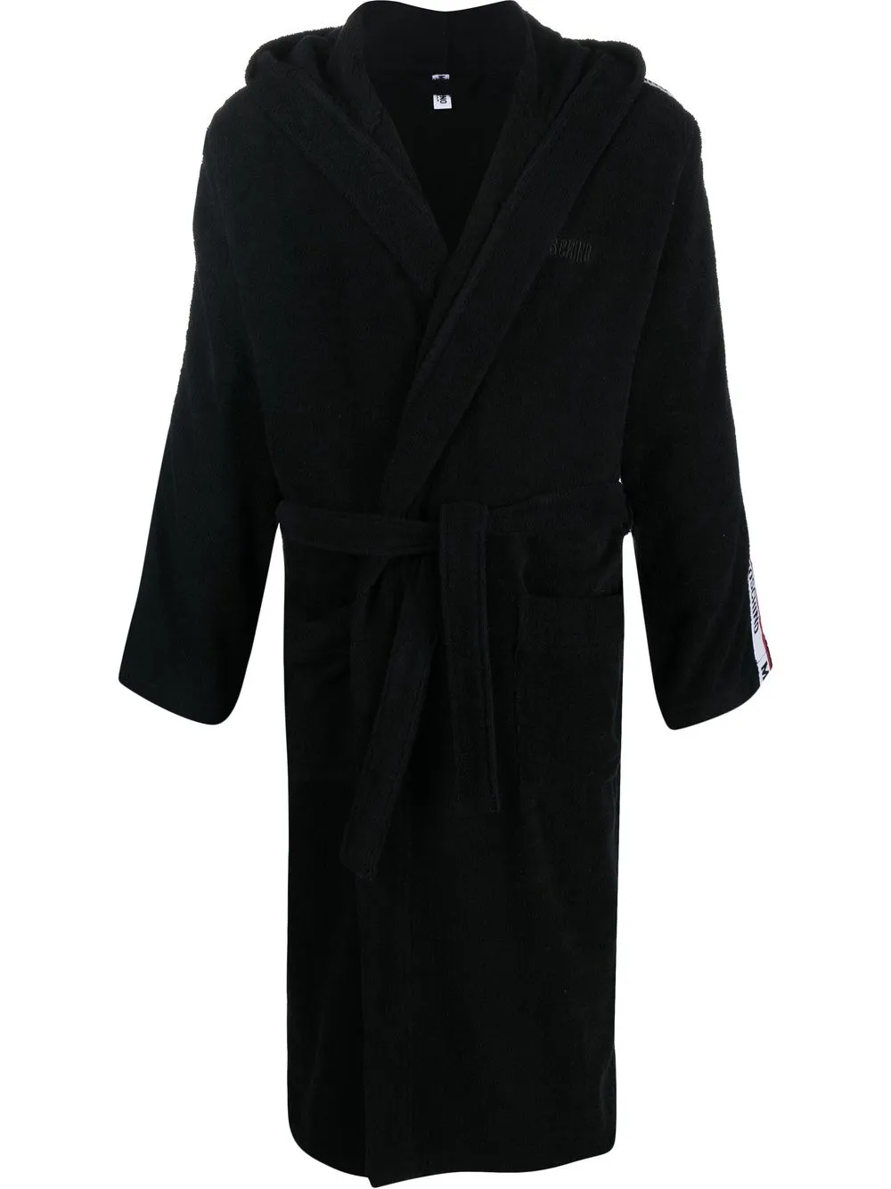 

Moschino logo-tape cotton bathrobe - Black