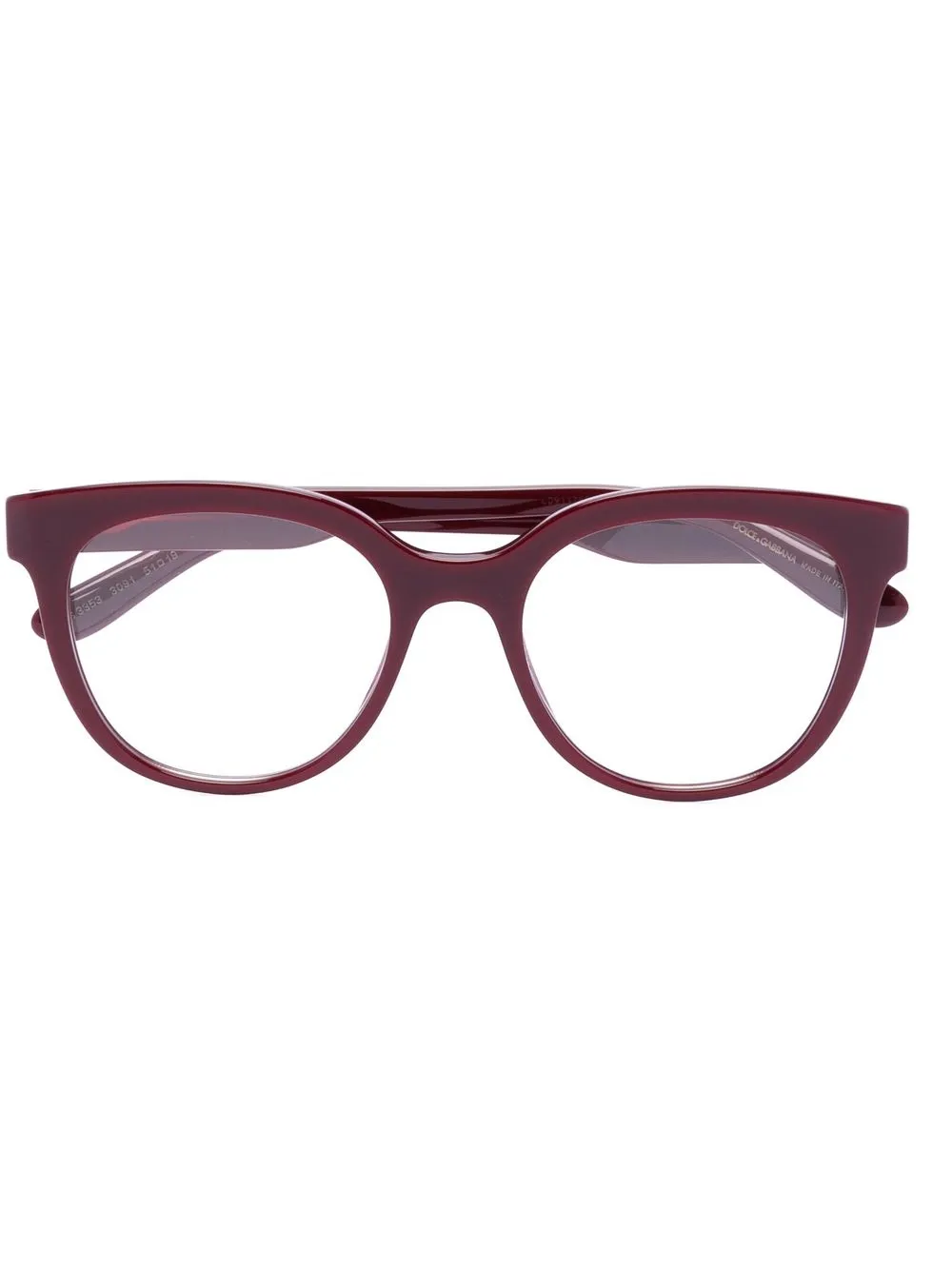 

Dolce & Gabbana Eyewear logo-plaque round-frame glasses - Red