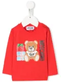 Moschino Kids Teddy Bear-print long-sleeve T-shirt - Red