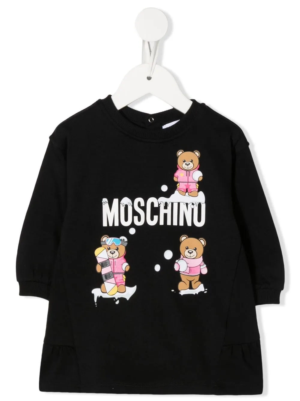 

Moschino Kids vestido estilo sudadera con logo estampado - Negro