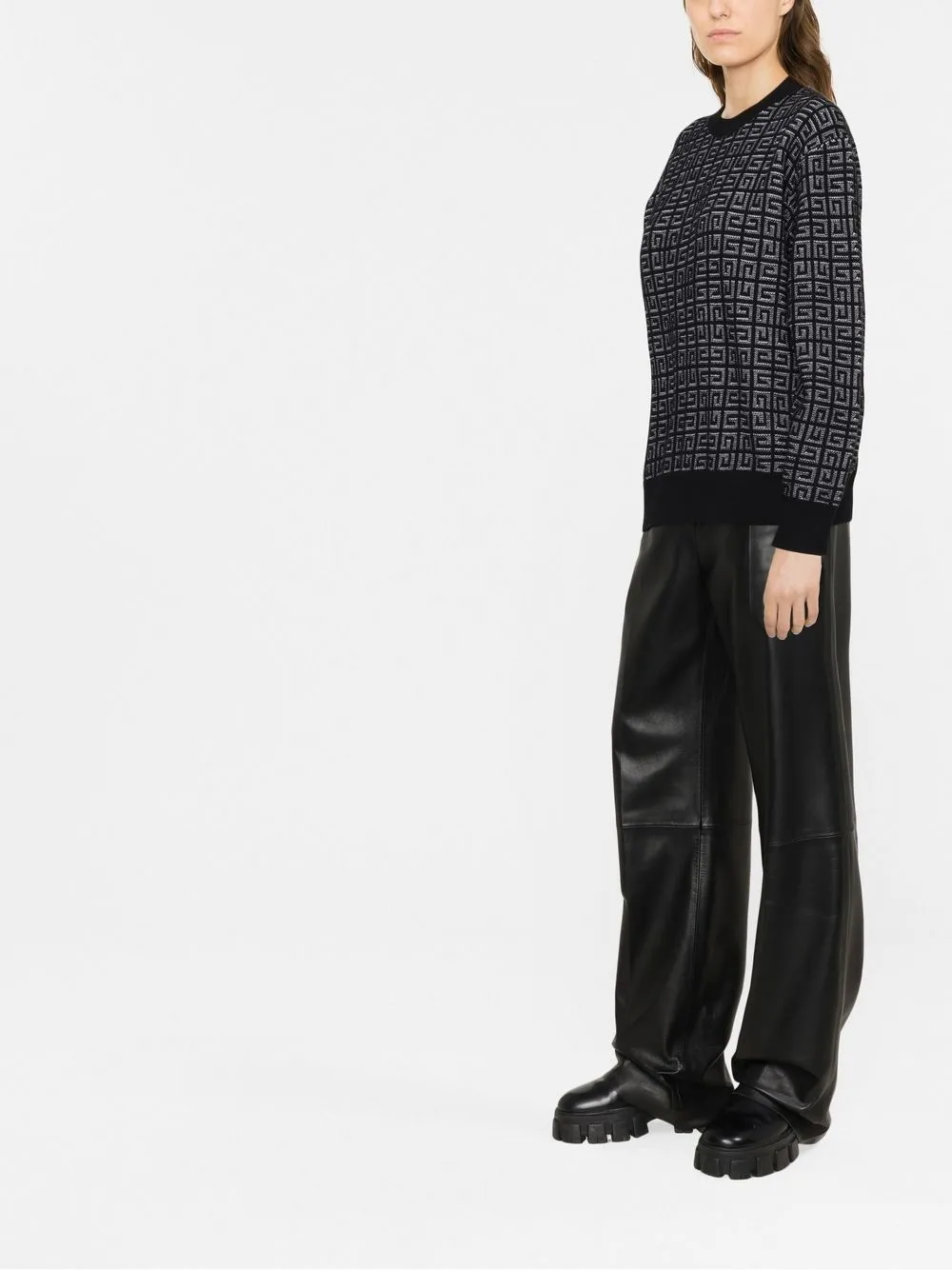  Givenchy Pullover Mit Strickmuster   Schwarz 