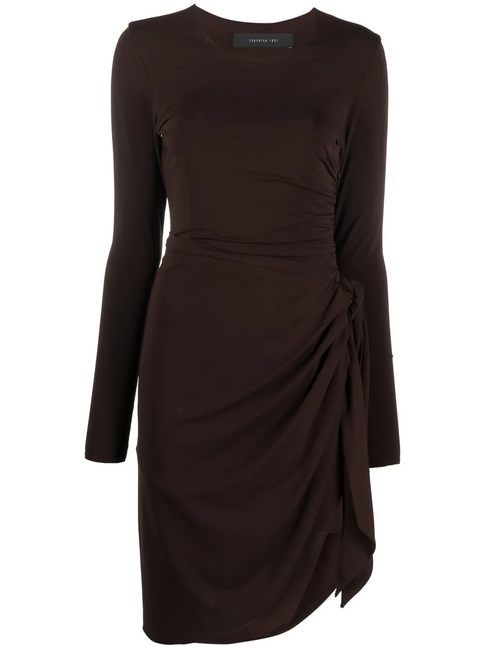 

Federica Tosi long-sleeve ruched dress - Brown