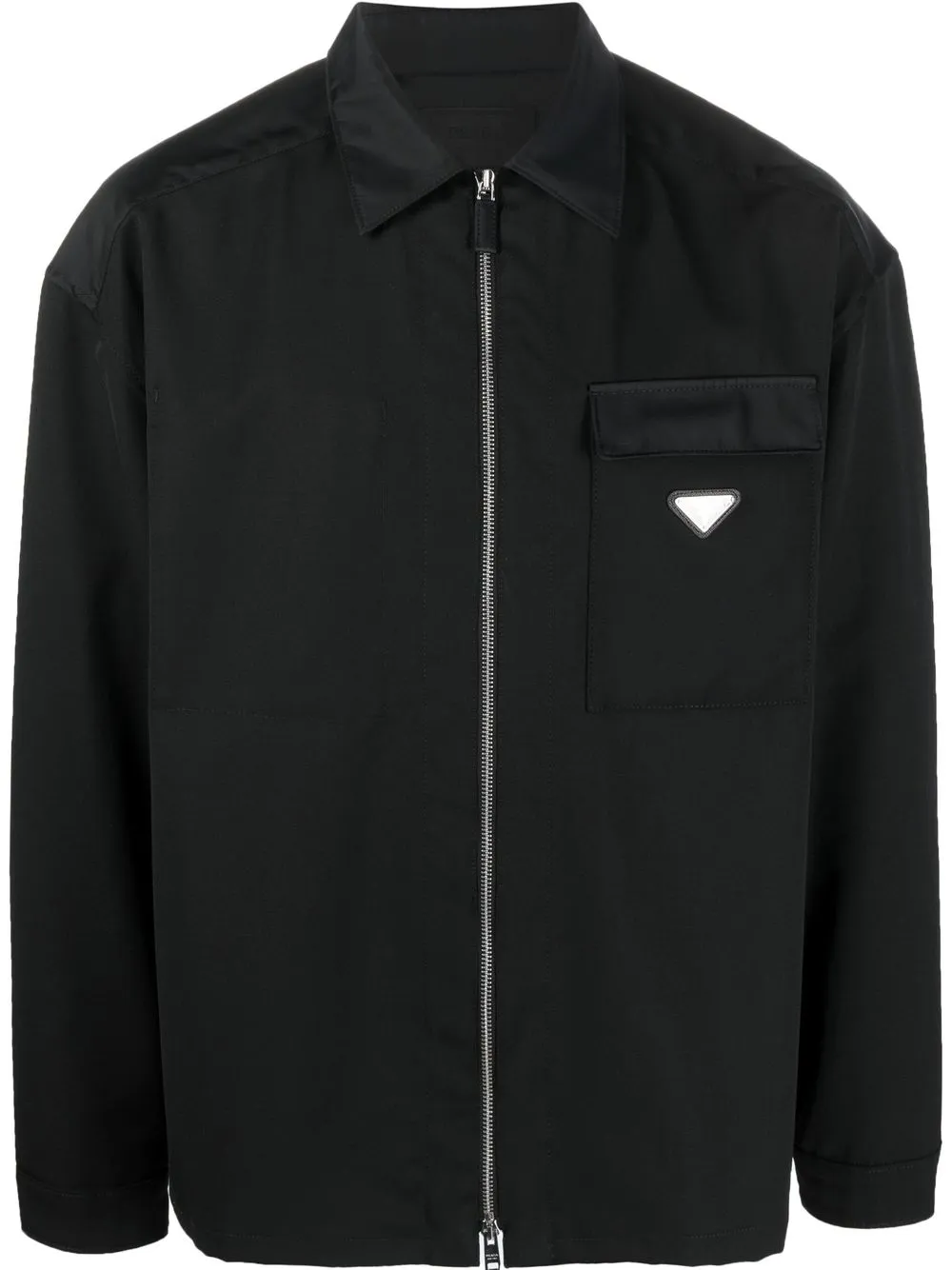 

Prada Re-Nylon triangle logo-plaque jacket - Black