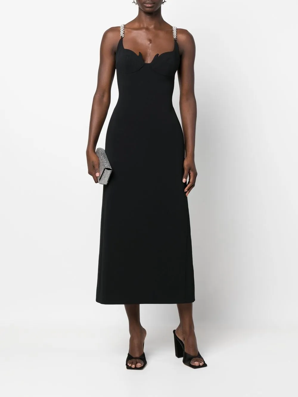 david koma crystal mesh gown