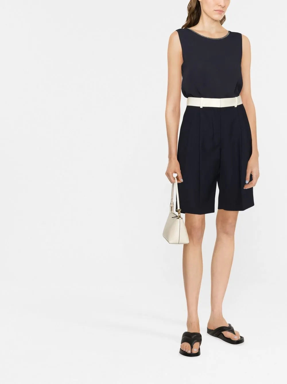 Fabiana Filippi Tanktop met contrasterende afwerking - Blauw