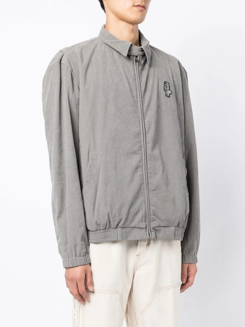 BILLIONAIRE BOYS CLUB LOGO-PRINT ZIP-UP SHIRT JACKET
