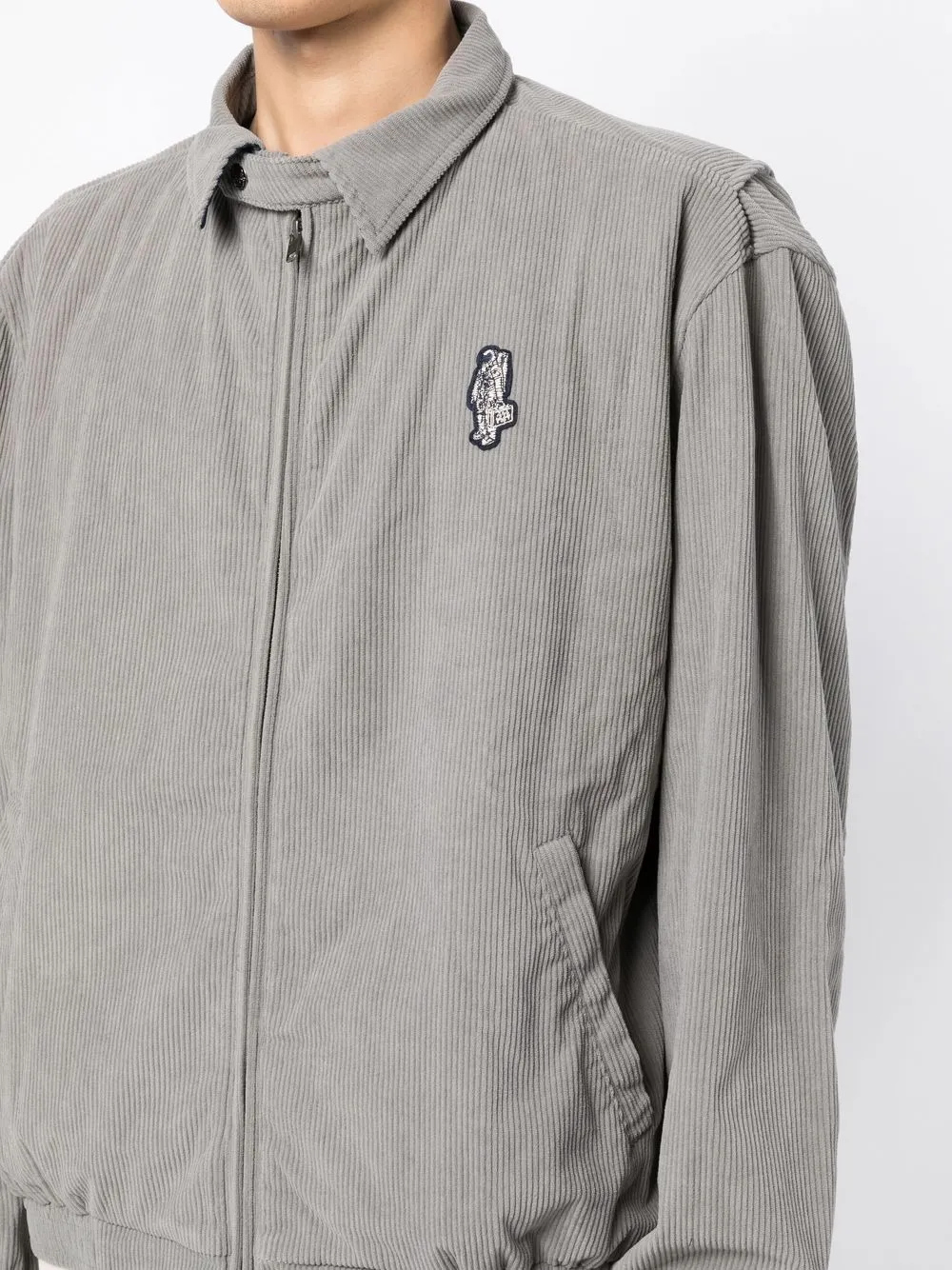 BILLIONAIRE BOYS CLUB LOGO-PRINT ZIP-UP SHIRT JACKET
