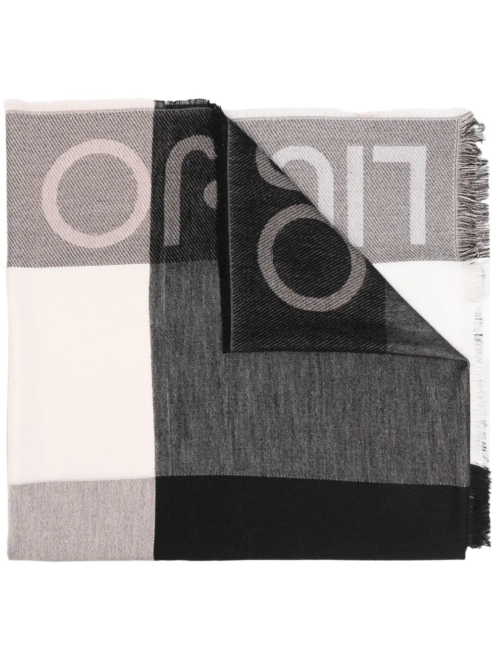 

LIU JO check-pattern scarf - Black