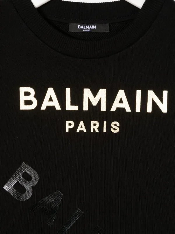 BALMAIN バルマン ゴールドロゴ スウェット ブラック XS - メルカリ