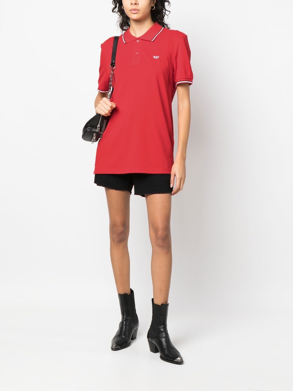 Shop Diesel T-smith-d Cotton Polo Shirt In Red