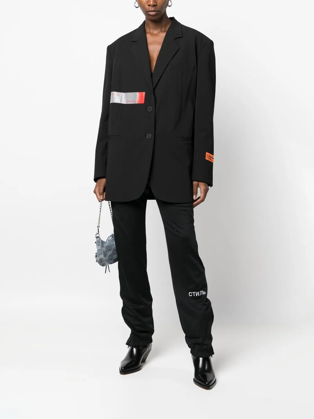 Heron Preston Broek met ruches - Zwart
