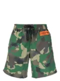 Heron Preston logo-patch swim shorts - Green