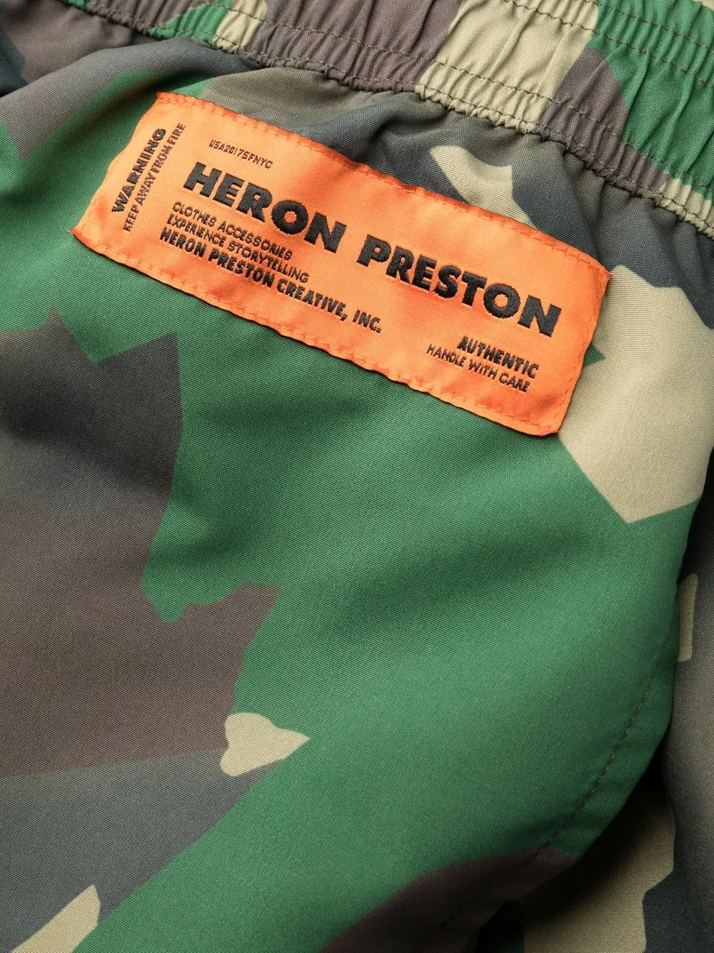  Heron Preston Badeshorts Mit Logo Patch   Grün 