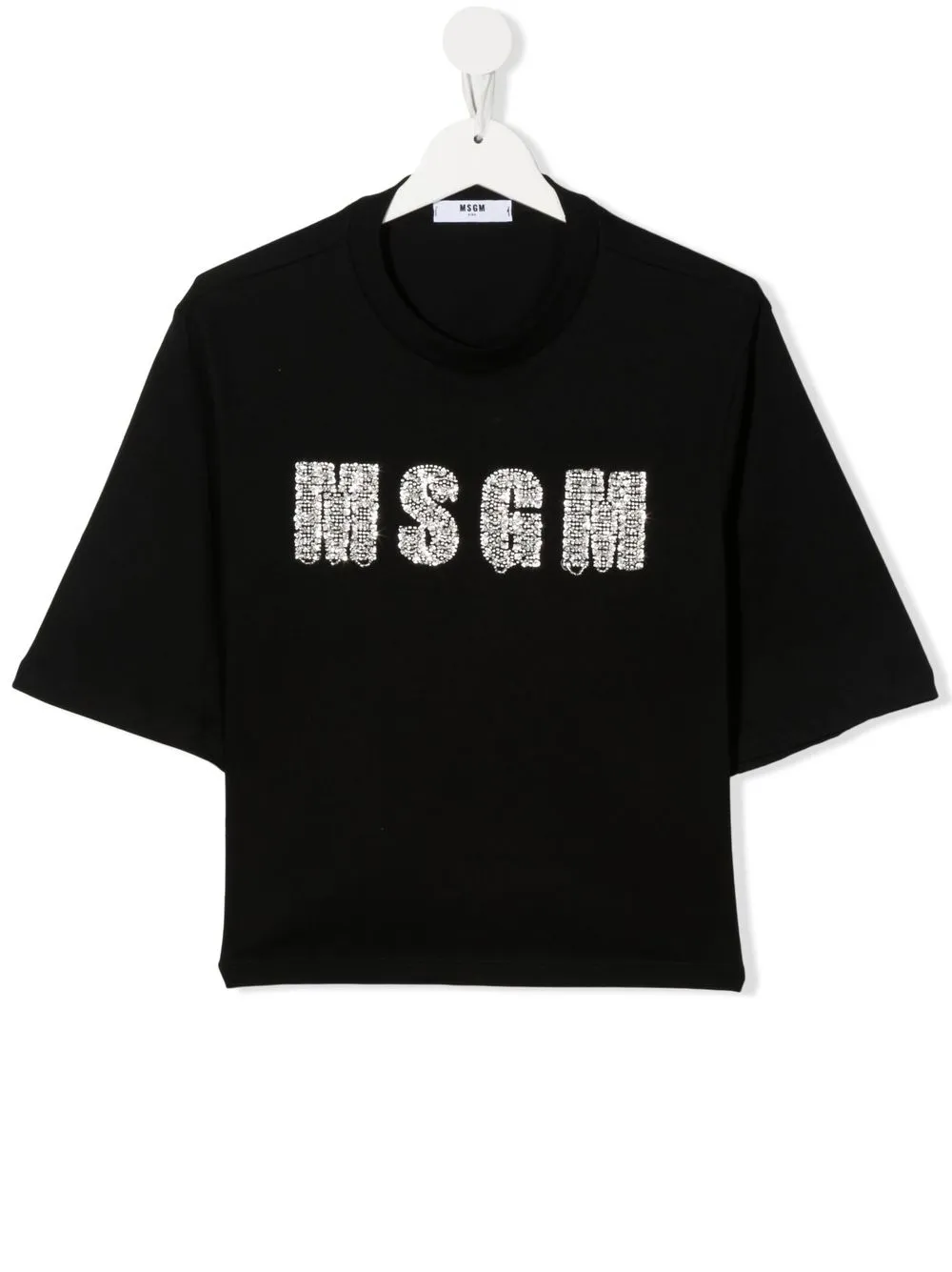

MSGM Kids playera con logo de cuentas - Negro