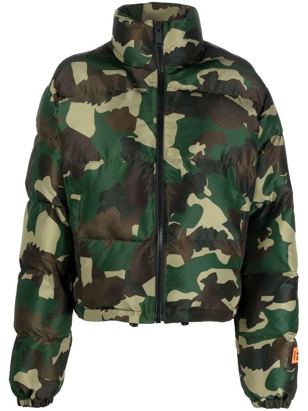 Camouflage-print puffer coat Farfetch Girls Clothing Jackets Puffer Jackets Green 