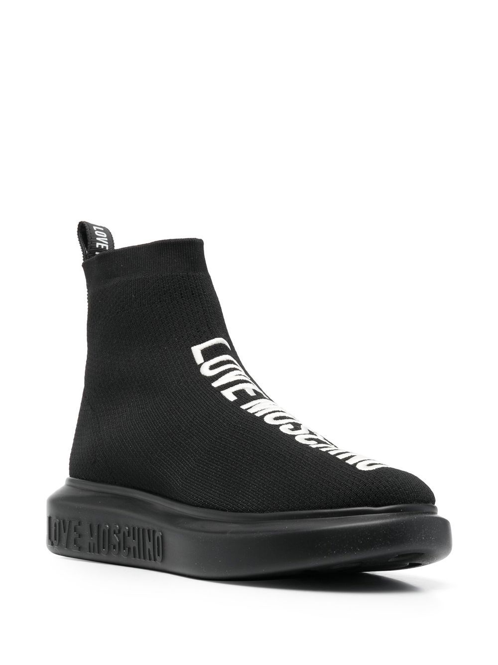 Love Moschino embroidered-logo high-top Sneakers - Farfetch