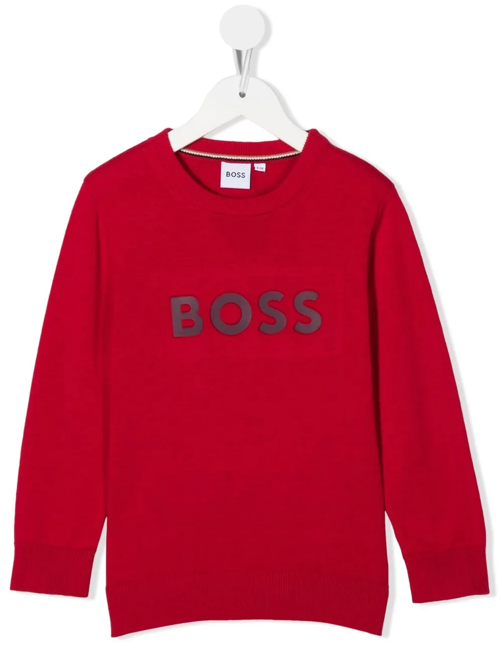 

BOSS Kidswear suéter con logo y cuello redondo - Rojo