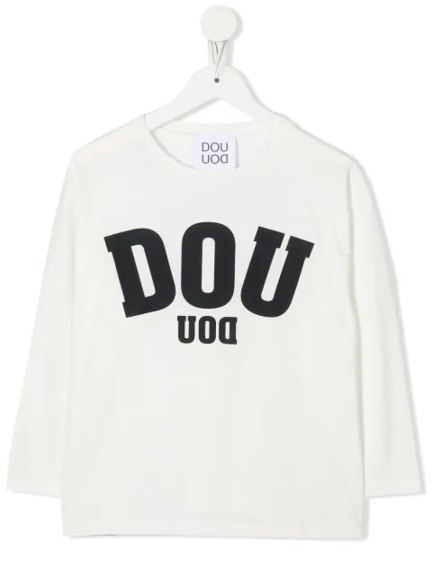 Douuod Kids TEEN logo-print long-sleeve T-shirt