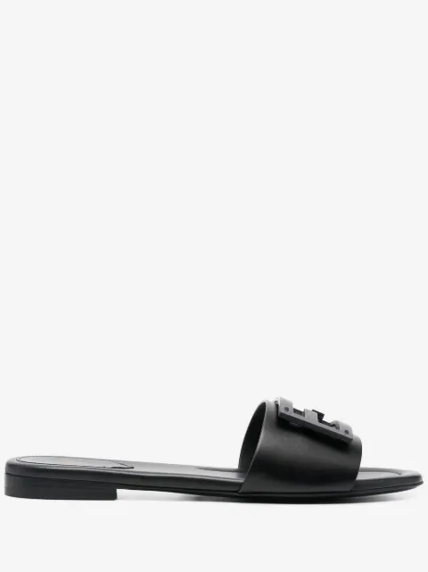 FENDI Baguette leather slides