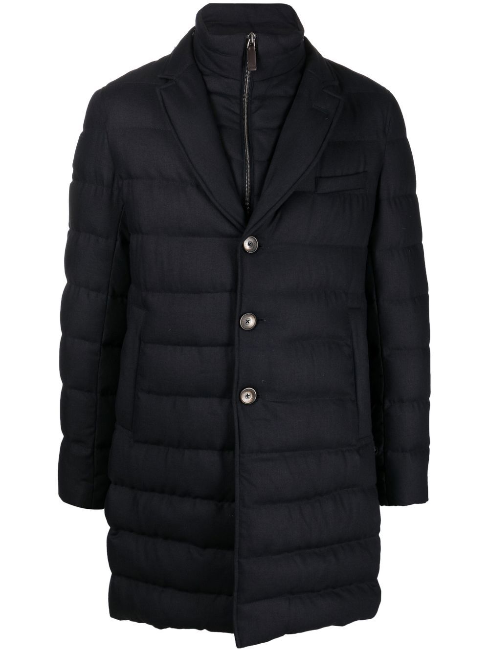 Herno concealed-zip padded coat - Blue