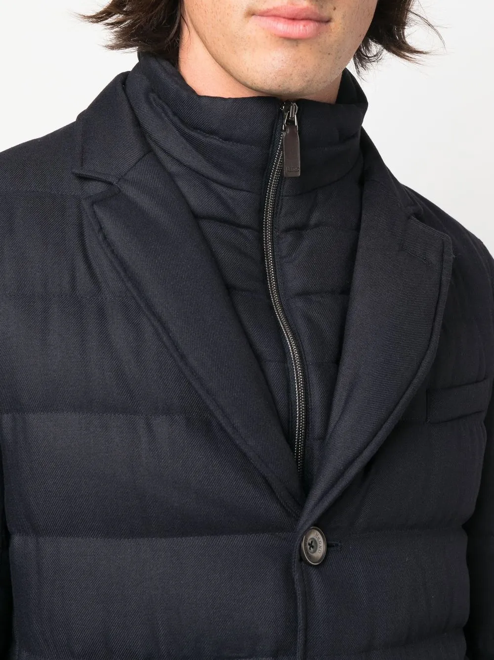【送料&関税込】Herno Concealed Coat Herno concealed-zip Padded Coat | Blue | FARFETCH GE