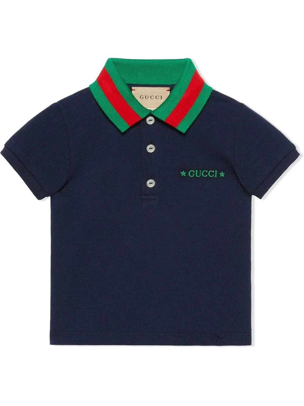 

Gucci Kids polo característico con tribanda web - Azul