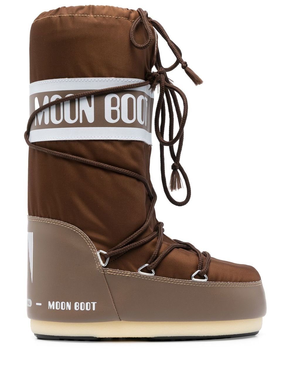 Moon Boot logo-print flatform boots brown | MODES