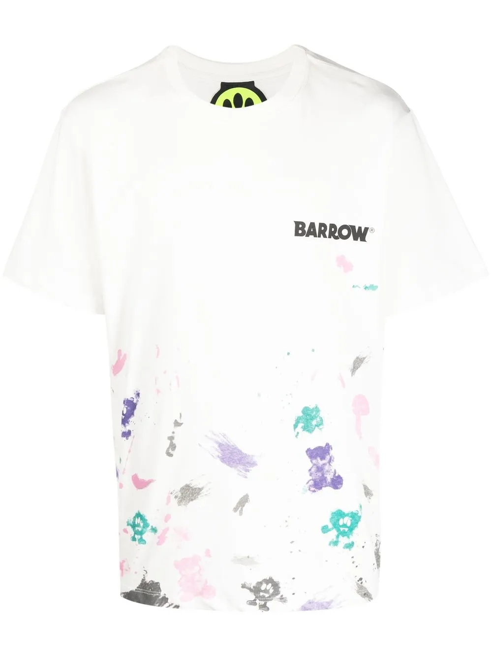 

BARROW logo-print paint-splatter T-shirt - White