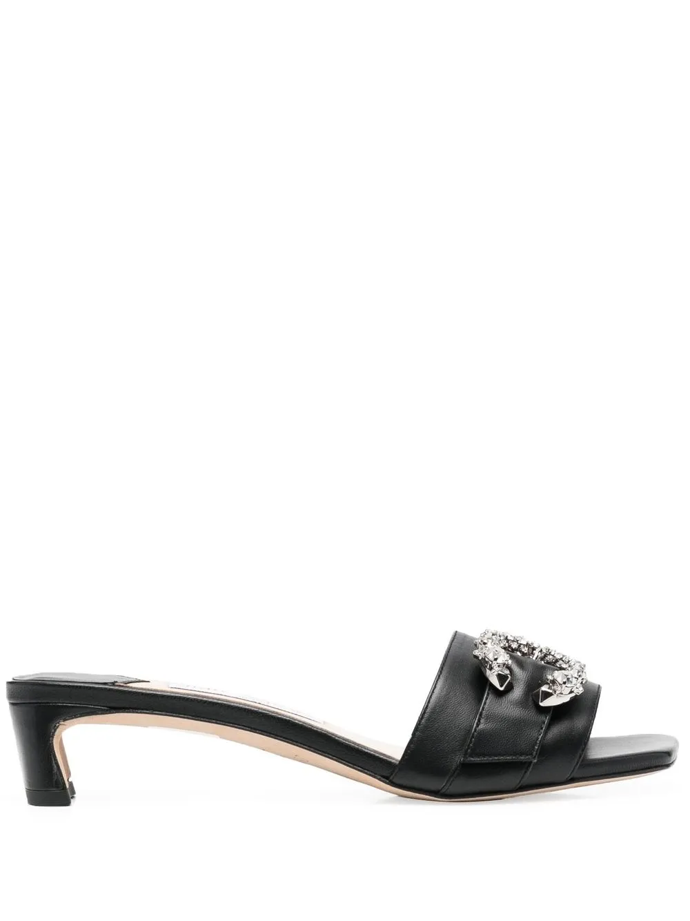 

Jimmy Choo mules Ming con cristales y tacón de 45mm - Negro