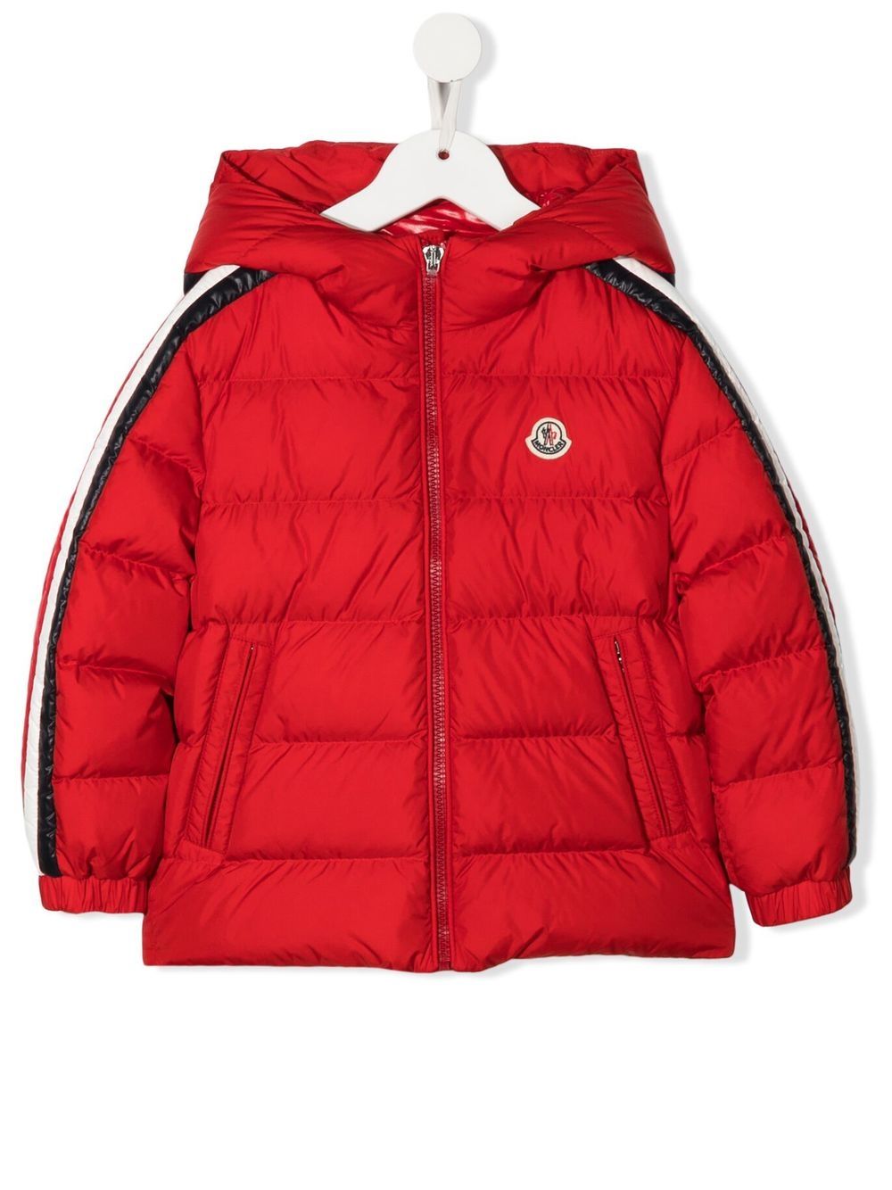 

Moncler Enfant chamarra capitonada con logo bordado - Rojo