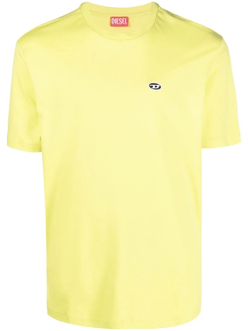 Diesel Embroidered-logo Cotton T-shirt In Yellow