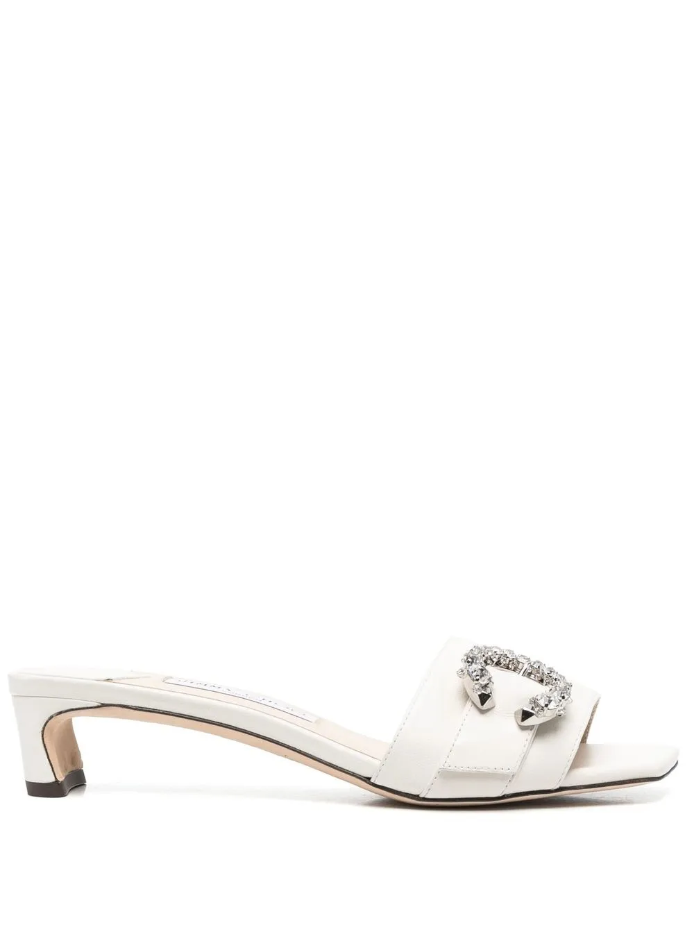 

Jimmy Choo Ming crystal-embellished 45mm mules - Neutrals