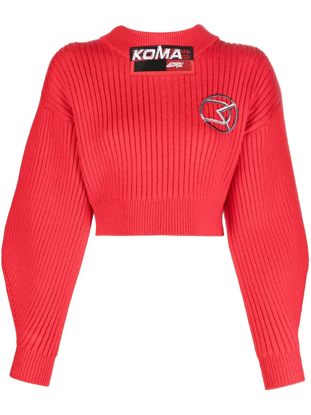 

David Koma Koma Girl cropped ribbed jumper - Red