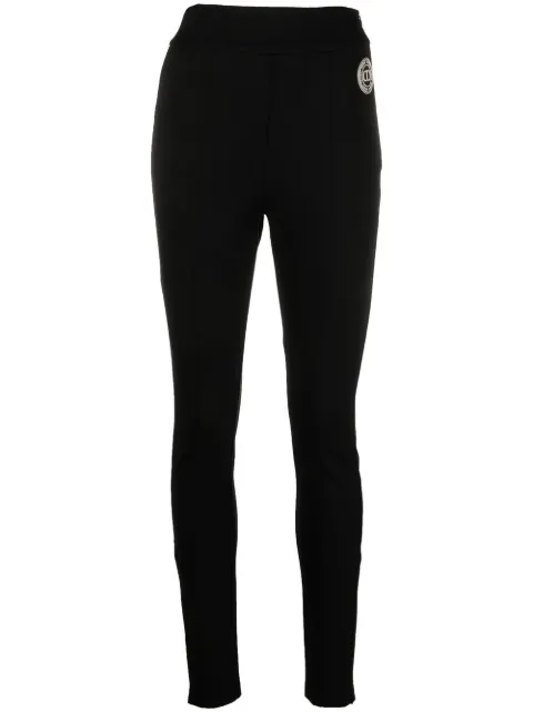 TWINSET logo-patch side-zipped leggings