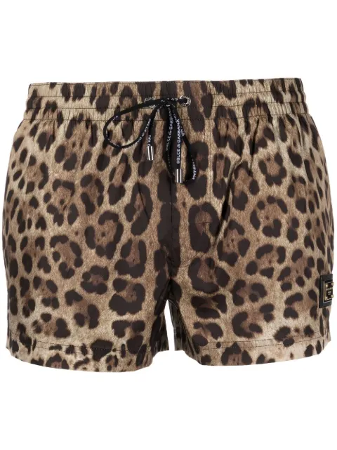 Dolce & Gabbana leopard-print swim shorts