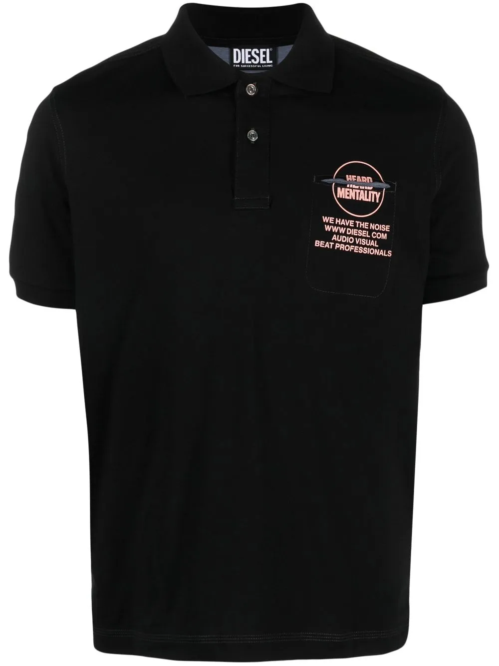 

Diesel logo print cotton polo shirt - Black