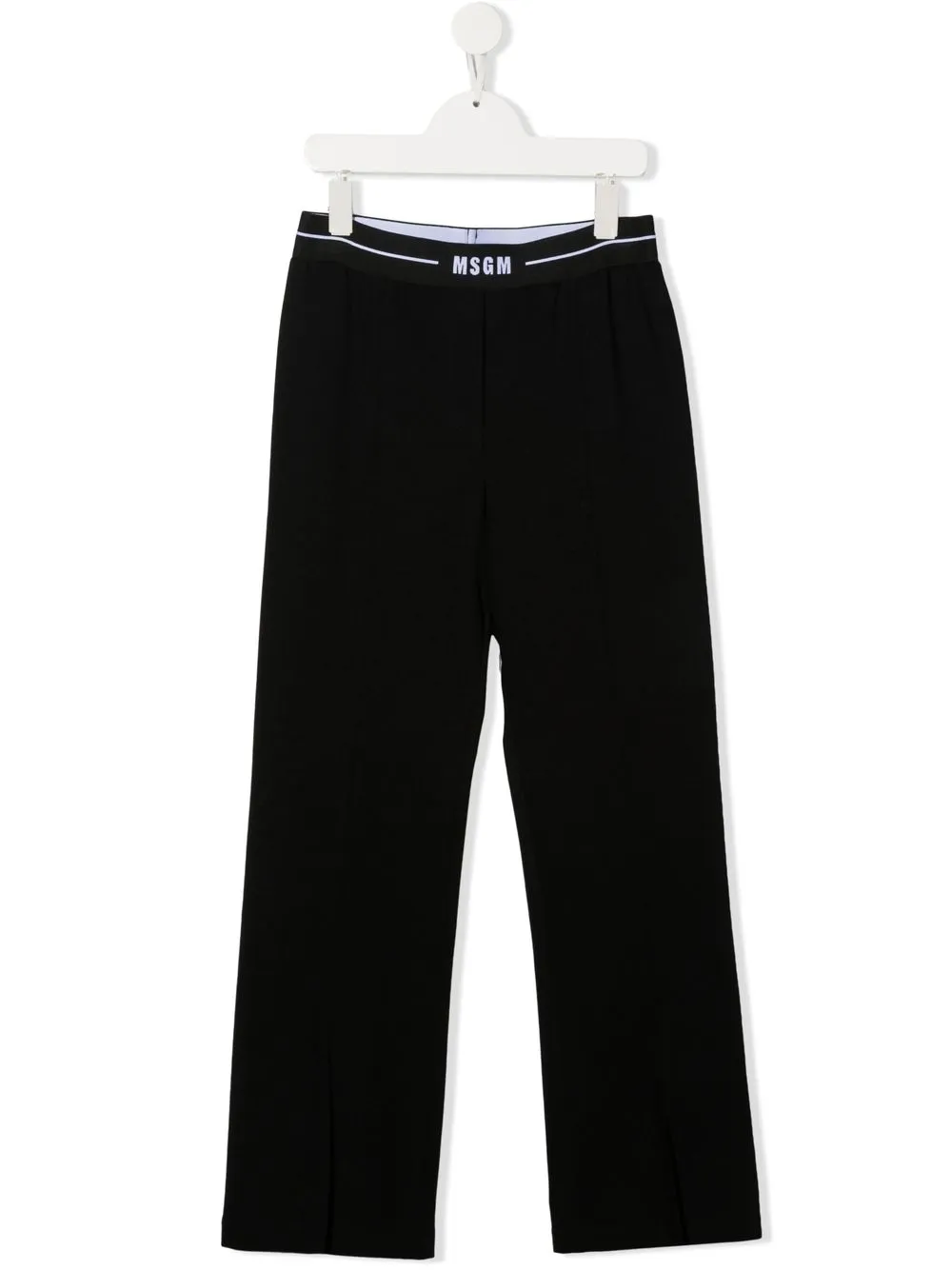 

MSGM Kids pantalones rectos con logo en la pretina - Negro