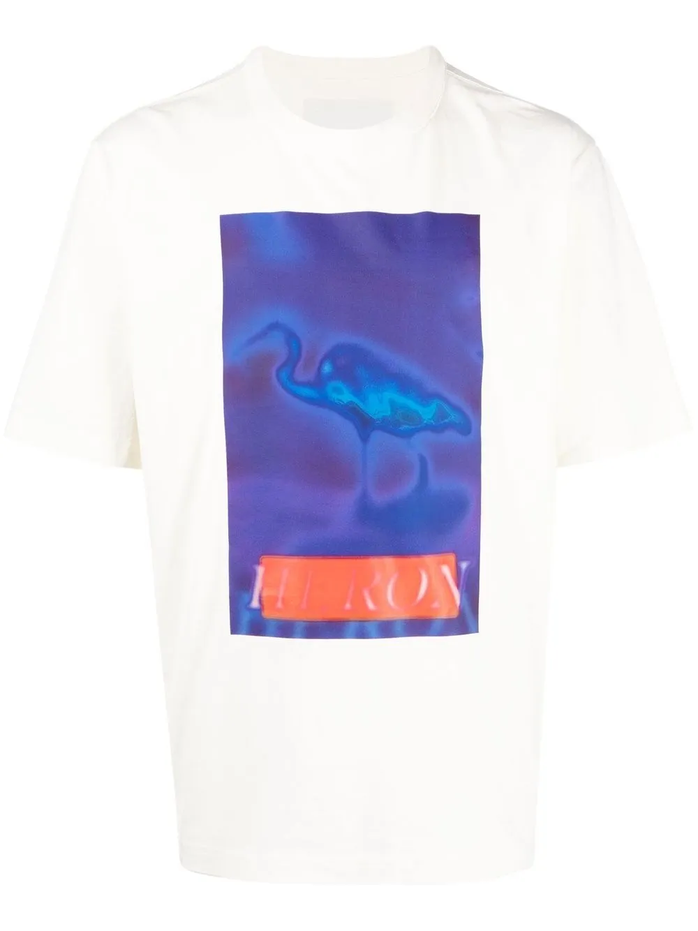 

Heron Preston Heron-print cotton T-shirt - White