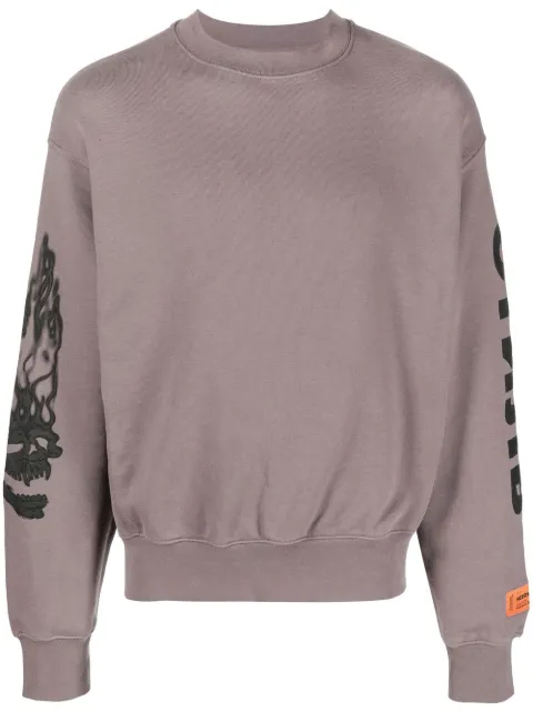 Heron Preston flaming skull sweatshirt