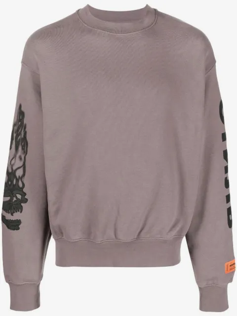 Heron Preston flaming skull sweatshirt