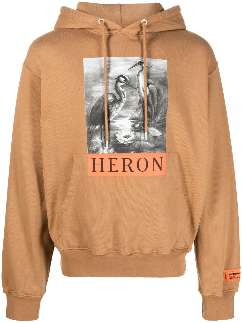 

Heron Preston Heron monochrome-print hoodie - Brown